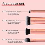 Real Techniques 4 Piece Face Base Makeup Brush Set, For Concealer, Foundation, Contour, & Setting Powder, Makeup Brushes For Blending & Buffing, & Sculpting, Travel Friendly, Gift Set, Cruelty-Free