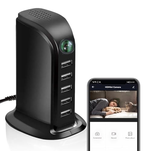 lo.baby.ve 2024 New Hidden Camera Detector with Charger, 1080P WiFi Security Portable Camera, Mini Nanny Cam with Loop Working for Indoor Surveillance, No Audio up to 128GB SD Card (Not Included)