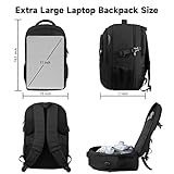 Lapsouno Travel Backpack, Large Carry on Backpack, 17 Inch Laptop Backpack, Big Backpack, Extra Sturdy TSA Friendly with USB Port College School Rucksack Bag Backpack Gifts for Him Men Women, Black