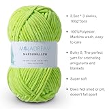 MOJADREAM 3PCS 3.5oz Chenille Yarn for Blankets Amigurumi: Soft Velvet Baby Yarn Blanket Knitting and Crocheting Bulky 5# Yarn 3 Skeins of 100g (Yellow)