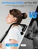 Massage Gun Deep Tissue - Back Massager for Pain Relief Deep Tissue with Extended Handle, 12MM Percussion Less-Shock Neck/Foot/Leg/Shoulder Massager, Infinitely Adjustable Speed & 4 Replaceable Heads