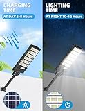 2Pack Solar Street Light 800W - 6500K LED Solar Power Street Lights with Panel 80000LM Dusk to Dawn Outdoor Flood Lighting Waterproof IP65 Exterior Motion Sensor Security Pole Lamp for Garden Yard