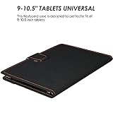 eoso TouchPad Keyboard case for 9",9.7",10.1",10.2",10.5",10.9",11" Tablets,2-in-1 Bluetooth Wireless Keyboard with Touchpad,7 Colors Backlit & Leather Folio Cover(Black)