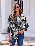 Zeagoo Blouses for Women Dressy Casual Floral Long Sleve Button Down Shirts Work Tops Business Casual Clothes