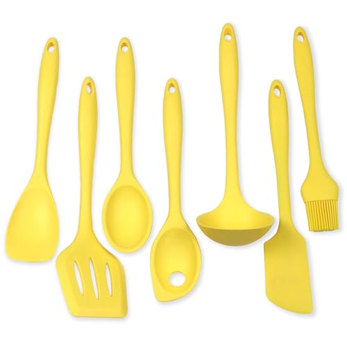 Chef Craft Premium Silicone Kitchen Tool and Utensil Set, 7 Piece, Yellow