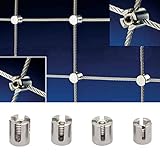 Qinwuwu Stainless Steel Cable Railing Cross Cable Clamps for 1/8" Wire Rope Clips Fitting for Wall Trellis System 20pcs