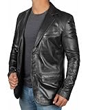 fjackets Lambskin Leather Jacket Men Casual Coat – Notched Collar Classic Style Ultimate - real leather jacket men black | [1500562], S