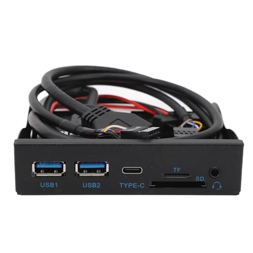 USB3.2 Gen1 Floppy Drive Panel, 3.5 Inch Front Panel USB C Hub with 2 USB3.0, USB C, HD Audio, SD/TF Reader, 19Pin Front Panel Adapter for Win XP/7/8/10/11/2003, OS X, Linux