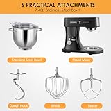 ZACME 7.4QT Household Stand Mixer 800W with Aluminum Die Casting Mixers Kitchen Electric Stand Mixer Metal Dough Mixer with Stainless Steel 7L Bowl, Dough Hook, Whisk and Beater