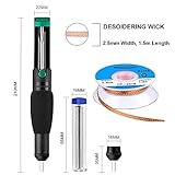 Mogaopi Desoldering Wick, Desoldering Pump, Solder Sucker, Solder Wick, 2pcs Solder Braid (2.5mm Width, 1.5m Length) Solder Wire, Replacement Tip, Desoldering Vacuum Pump Solder Removal Tool