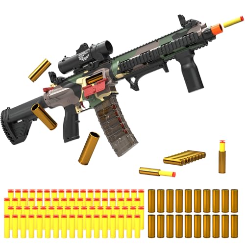 Electric Soft Bullet Toy Gun for Boys, Auto-Manual Shell Ejecting Toy Foam Blasters & Guns with 80 Soft Darts, Shooting Games Educational Toys for 6, 8,12,14+ Kids, for Kids