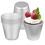 FRIGIIRE 12 Pieces Pudding Molds for Baking Single Muffin Tin Cupcake Tin Ramekins Cups Nonstick Souffle Darioles Mould Aluminum,3.15 inch Height