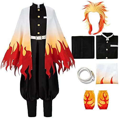 Oikawa Rengoku Cosplay Costume Rengoku Outfits Anime Uniform Kimono Full Set with Wig (2XL, RENGOKU(wig))