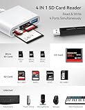 USB C to SD CF Card Reader, SD Card Adapter with SD MicroSD CF Compact Flash USB 4 Ports, BnmxTek Memory Card Reader for iPhone 15 iPad Mac MacBook Pro/Air/Mini Android and More USB-C/Type C Device