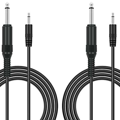 Bolvek 2 Pack 6ft 3.5mm 1/8" TS Mono Male to 6.35mm 1/4" Mono Male Adapter Audio Cable Cord