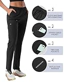 Pioneer Camp Lightweight Hiking Pants Elastic Waist Adjustable Jogger Travel Track Summer Petite Athletic Pants for Women 2024 Black