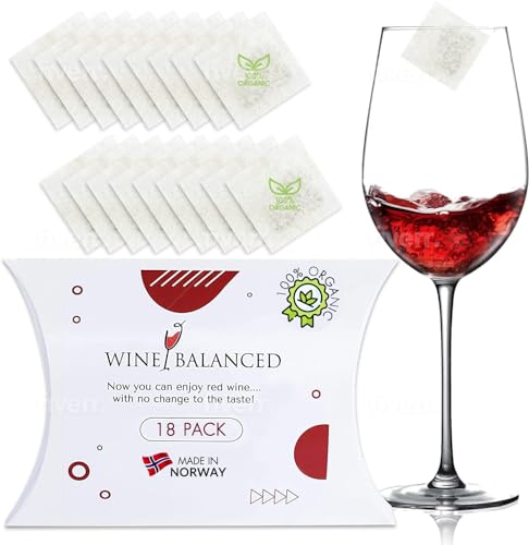 Wine Balanced Norway's Secret! Wine Filter! | No More Wine Drops or Wands! Sulfite And Histamines Remover (18 Pack) - All Natural Wine Purifier Filter for Wine Drinker & Wine Lover
