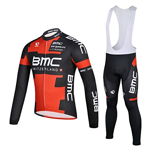 Miloto Long Sleeves Cycling Jersey Team Bike Shirts Men Biking Bib Pants Clothing（XXX-Large）