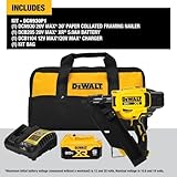 Dewalt DCN930P1 20V MAX Brushless Lithium-Ion 30-Degree Cordless Paper Tape Framing Nailer Kit (5 Ah)