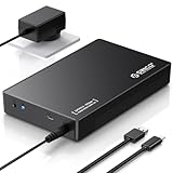 ORICO 3.5" External Hard Drive Enclosure SATA III to USB3.1 Type C for HDD Tool-Free Installation Supports UASP and 20TB Drives - Black