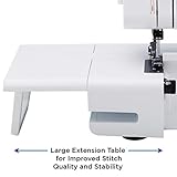 Brother ST4031HD Serger, Strong & Tough Serger, 1,300 Stitches Per Minute, Durable Metal Frame Overlock Machine, Large Extension Table, 3 Included Accessory Feet, 12.99 x 14.37 x 17.01 in., White