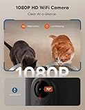 WOPET Automatic Cat Feeder with Camera for Two Cats, 1080p HD Automatic Dog Feeder, 5G WiFi Pet Feeder with Night Vision for Cat & Dog, SD Card Storage & 2-Way Audio