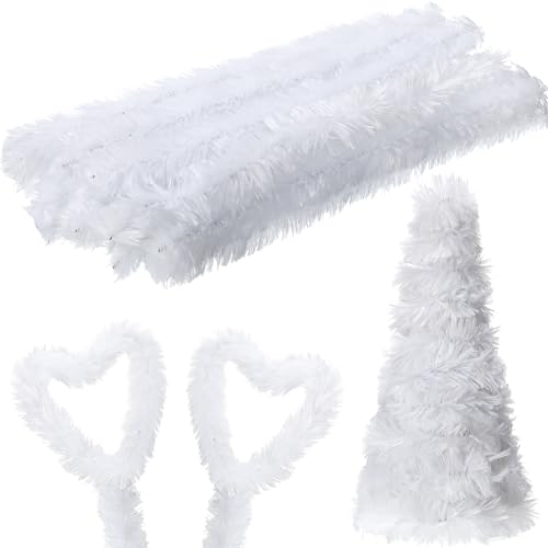 Hotop 30 Pcs Extra Thick Pipe Cleaners 30mm Chenille Stems Jumbo Pipe Cleaners Craft Supplies for Beginners DIY Art Supplies Decorations(White)