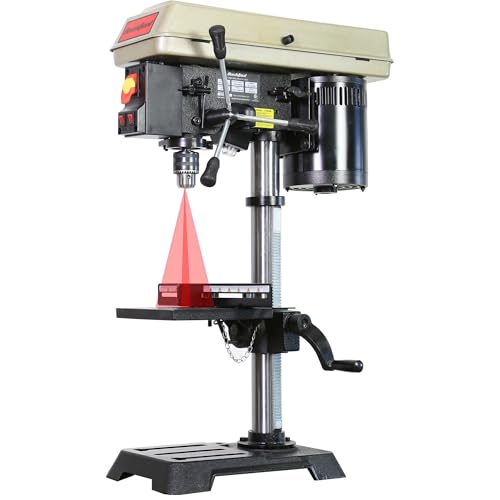 BUCKTOOL 10-Inch Drill Press 6.0 Amp 3/4 HP Bench Drill Press 5-Speed Benchtop Drilling Machine with LED Work Light