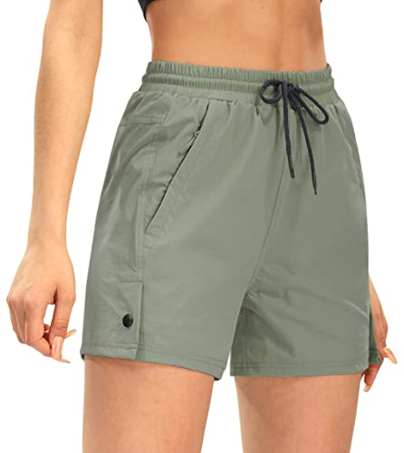 AFITNE Women's Hiking Shorts Quick Dry Lightweight Golf Active Water Shorts with Pockets for Work Outdoor Camping Fishing Sage Green S