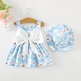 Baby Girl Summer Dresses Blue Boho Sleeveless Dresses Infant Summer Outfits Sundress Baby Girl Clothes 6-9 Months 12 Months