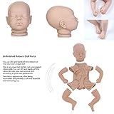 Reborn Doll, 19 Inch Simulation Reborn Doll Kit Baby Dolls Accessories, Unpainted Baby Doll Reborn Baby Dolls Kit with Limbs, Head, Cloth Body and Eyes, Body Baby Doll Supplies