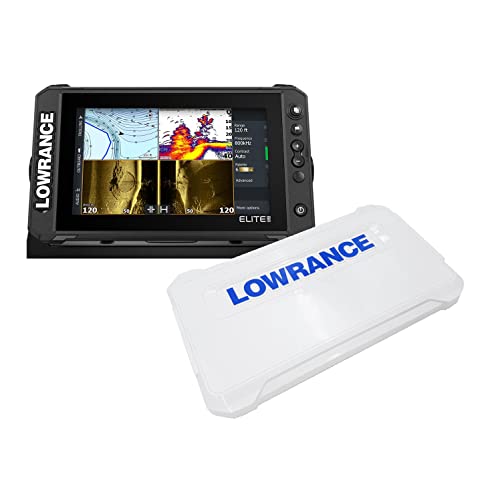 GPS City Lowrance Elite FS 9 Fish Finder with Active Imaging 3-in-1 Transducer, Preloaded C-MAP Contour+ Charts & Protective Cover Bundle