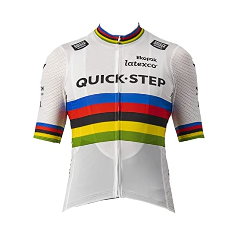 2022 Pro Team Quick Step Cycling Jersey for Men,Short Sleeve Quick Dry Bike Shirt (L)