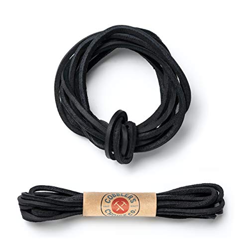 54" Premium Leather Boot Lace in Black - Premium Quality and Durability