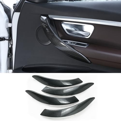 Car Interior Door Handles Covers Fit For BMW 3 4 series F30 F31 3GT F34 F36 Auto Door Pull Handle Outer Replace Cover 320i 328i 330i 335i 340i 420i 428i 430i 435i 440i (Outer Carbon fiber color)
