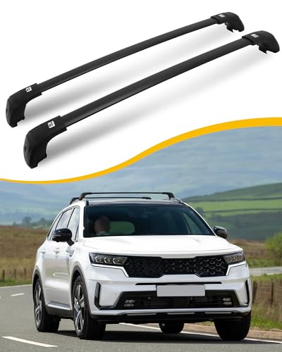 EZREXPM 260LBS Roof Rack Cross Bars Fit for 2021-2025 KIA Sorento & Sorento HYBIRD & Sorento Plug-in Hybrid Rooftop Cargo Crossbars with Flush Side Rails (Except X-LINE Models)