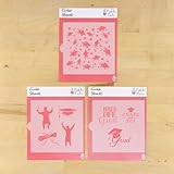 Graduation Day Party Cookie Stencils | 3 Stencil Sheet Value Bundle | for Cookies, Cupcakes, Cards, Paper, Fabric | Class of 2025