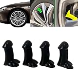 4Pack Funny Prank Tire Valve Stem Caps Gag Gifts Pencil Valve stem caps Hilarious Prank Gifts Joke Gift Dust Proof Covers Wheel Tire Exterior Accessories for Cars, Bike, Trucks,Motor (Black)