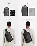 tomtoc Sling Bag Crossbody Backpack EDC Daypack for Men Women Minimalist Chest Shoulder bag for 2024 New 14" MacBook Pro M4, 13" MacBook Air/Pro, 11" iPad Air/Pro, Daily Use, Work, Travel- S Size