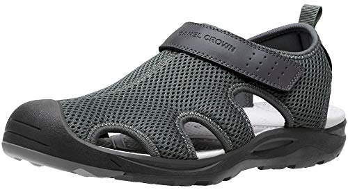 CAMEL CROWN Men's Mesh Hiking Sandals Closed-Toe Beach Sandal for Athletic Outdoor Summer Waterproof