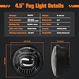 KARSAM Motorcycle Fog Lights 2PCS, 4.5" Round LED Fog Light Kit Passing Lamp Auxiliary Driving Lights for Motorcycle Harley Davidson Accessories Electra Street Glide Heritage Softail Classic Road King