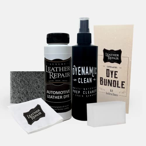 Luxury Leather Repair Automotive Leather Vinyl Repair PREP and DYE Kit Color Restorer Compatible with BMW Interiors - Prep, Dye, Applicator and Instructions Included (Silverstone, 8oz)