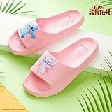 Disney Stitch Girls Sliders, Beach or Pool Shoes for Kids - Stitch Gifts (Pink, 1.5-2.5 US)