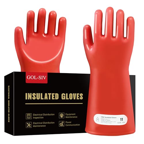 GOL-SIV Class 1 Insulated Electrician Gloves - High Voltage Dielectric Electrical Gloves For Electrician,8000V AC