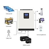 ZKTDJ Solar Inverter 3KVA 24V Hybrid Inverter Pure Sine Wave Built-in 50A PWM Solar Charge Controller Battery Charger Energy Saving and Durable