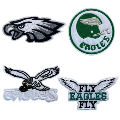 Deokdam 4PCS Rugby Fans Favorite Team Logo Iron On Patches Embroidery Applique for Clothes, Dress, Hat, Jeans, DIY Accessories