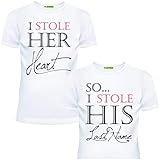 Matching Shirts Set for Married Couples Husband and Wife Wedding Gift Anniversary Newlywed L/M White