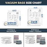 8 pack XXL Jumbo Vacuum Storage Bags - Vacuum Seal Bags for Clothing, Bedding, Blankets - Comforter and Pillow Storage – Space Saver Bags for Storage and Moving - 4XXL (47x35in) + 4Jumbo (39.5x31.5in)