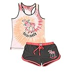 Lazy One Matching Pajamas for Women, Cute Pajama Shorts and Tank Top Set, Animal, Moose, Tye-dye, Flower (Good Vibes, Medium)