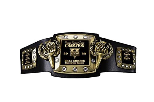 Championship Belt, Victory Torch Series, Customizable & Personalized, For ALL Sports, Fantasy Football, Sale Contests, MVP, Free Design Help, Quick Shipping, Heavy Thick Metal, Gift Box